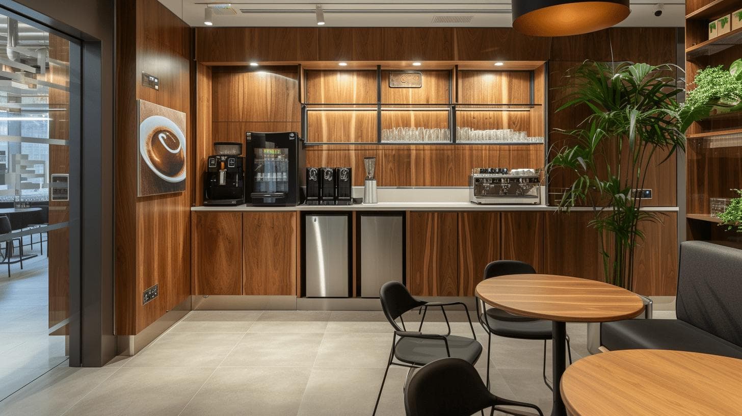 Modern workplace coffee station