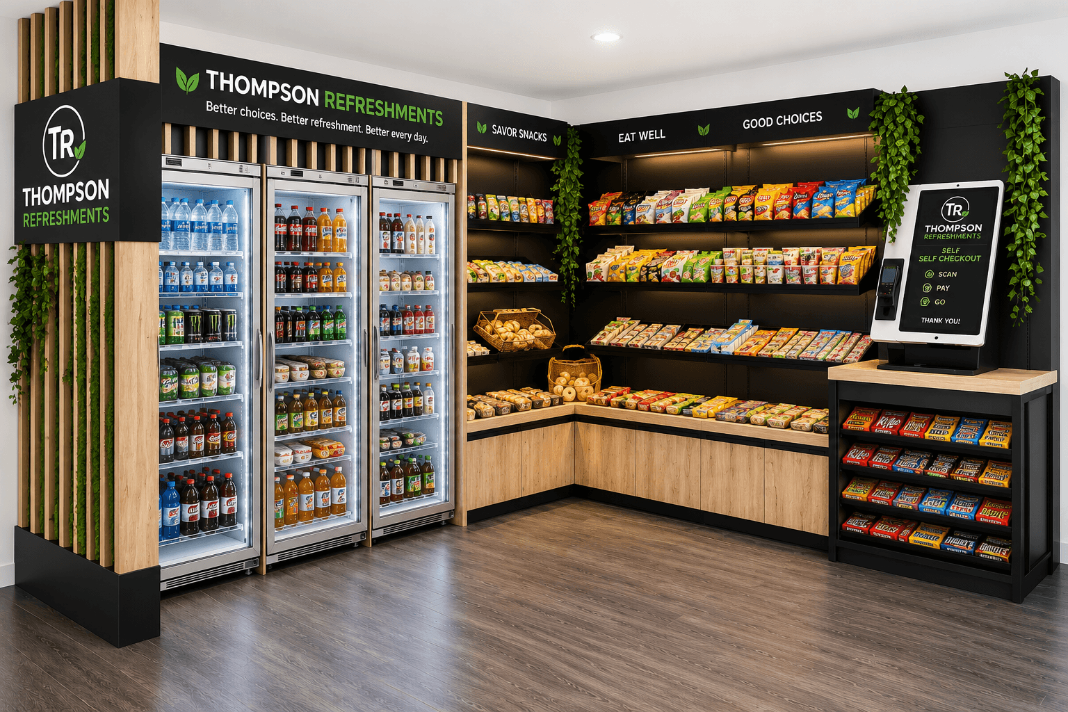 Modern workplace refreshment area